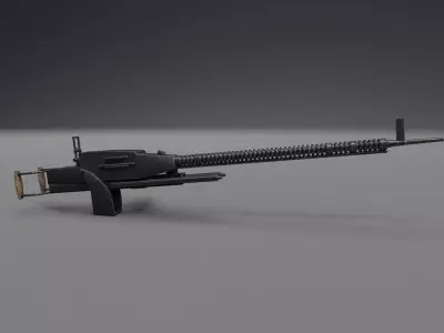DShK Machine gun Low-poly 3D model