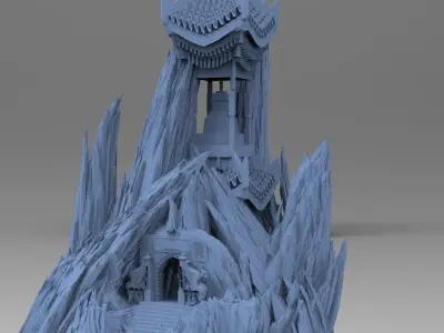 Shogun Temple Temple rocks 1 3D model