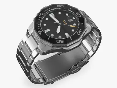  Classic Dive Metal Watch Black 