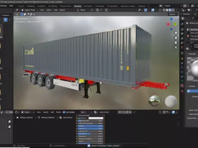 Semi-Trailer Container 3D model