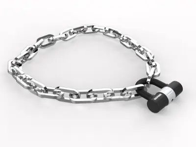Oxford HD Motorcycle Security Lock and Chain 3D model