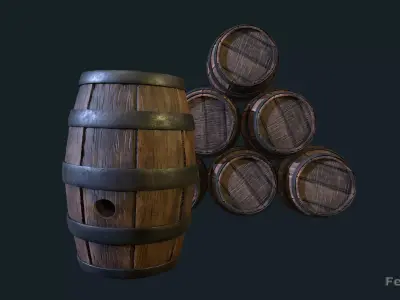 Old barrel 3D model purchase