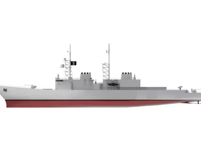 The Spruance Class Detroyer  Low-poly 3D model