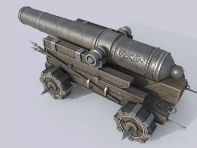 Fantasy cannon Low-poly 3D model