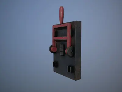Rusted lever switch Low-poly 3D model