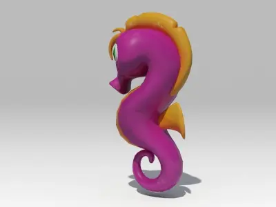 Seahorse Toon Animated Low-poly 3D model