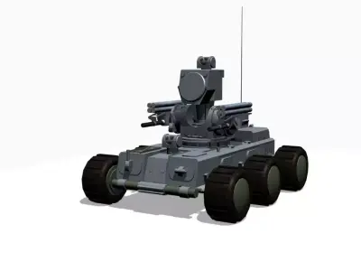 combat platform Low-poly 3D model