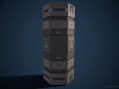 Sci-fi Canister Low-Poly Game Asset Low-poly 3D model