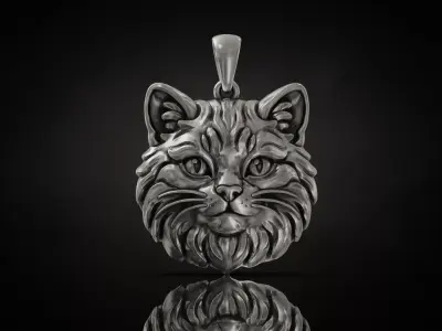 Cat Face Charm Pendant  3D print model