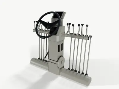Grader staring setup Low-poly 3D model