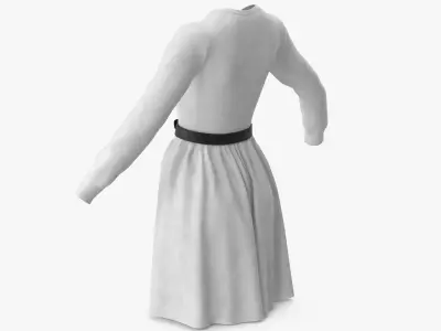  Dress White with Belt 