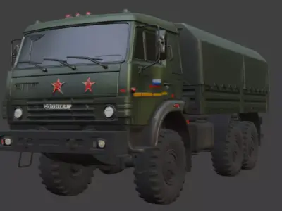 Ural Military Cargo Truck 3D Model 3D model