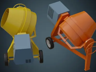 Concrete Mixer 2A Low-poly 3D model