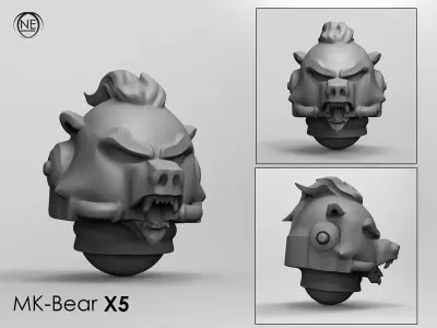  space bear helmet 3D print model