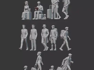 Train Station  Diorama Figures 3D print model