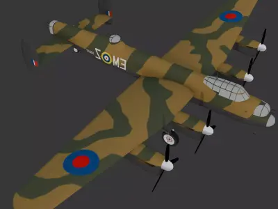 Bomber Avro Lancaster Free 3D model