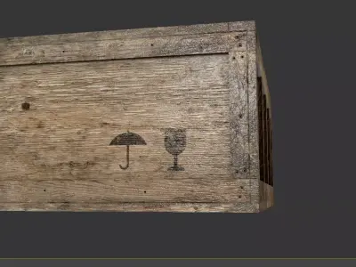 wooden crate PBR 4K Low-poly 3D model purchase