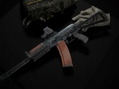 Silencer AK74 Low-poly 3D model