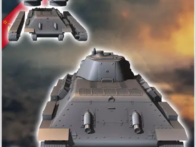 T-34-76 M1941 - Soviet army WW2 Second World East front Ostfront 3D print model