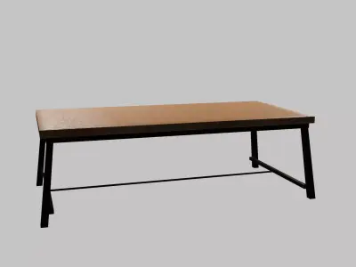 Industrial Coffee Table - Ultra-lightweight game-ready asset Low-poly 3D model
