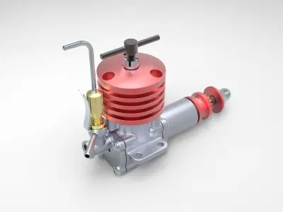 Engine for model aircraft 3D model