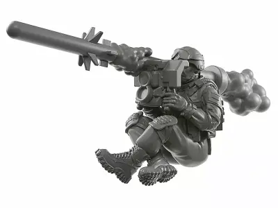 javeline toy soldier holding gun 3D print model