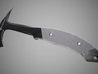 Black level Tomahawk Lowpoly 3D model with PBR Low-poly 3D model