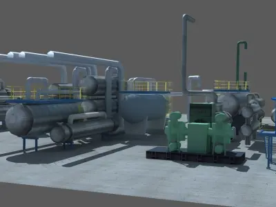 industry tanks  Low-poly 3D model