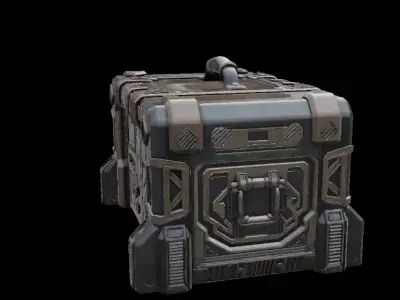 Stylized Treasure Chest 3D Model Game Ready bg Low-poly 3D model