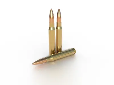 8 x 63mm Swedish Ammo Low-poly 3D model
