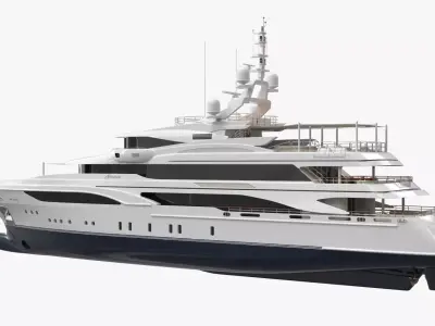 Formosa Mega Yacht with Sun Deck Rigged for Cinema 4D 3D model