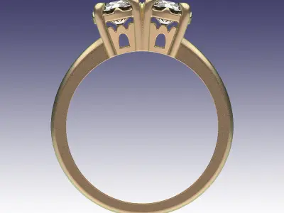 Ring Couple Gems 3D print model
