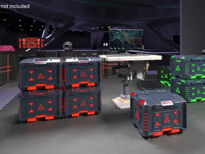 Sci-Fi Storage Crate Locked 3D model