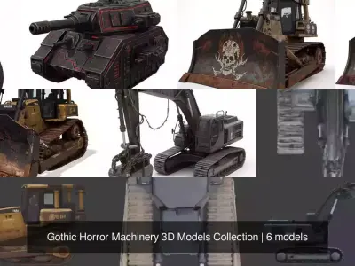 Gothic Horror Machinery 3D Models Collection 3D Model Pack