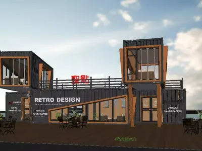 container building Low-poly 3D model