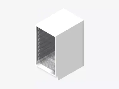 Storage Unit - Under Bench - Integral - Type 3 Low-poly 3D model