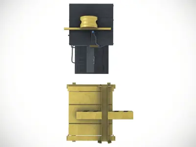 Wood Cutting Slitting Machine Low-poly 3D model