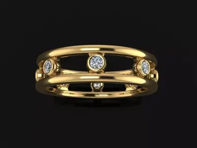 Spaced Infinity Bezel Diamond Basket Band Ring 2mm Diamond Size 3D print model