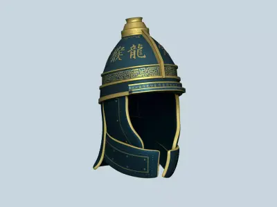 Chinese Royal Helmet - Dynasty - Medieval Character Low-poly 3D model