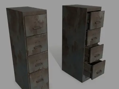 Cabinet metal column Low-poly 3D model