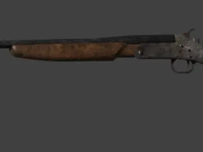 single shot shotgun Low-poly 3D model