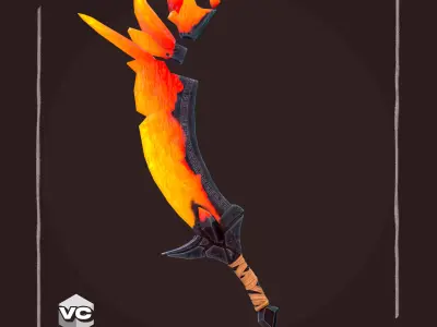 Magma Sword - Game Ready - Low-poly 3D model