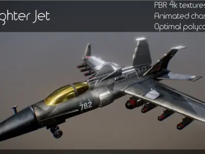 Futuristic Aircrafts Low-poly 3D model