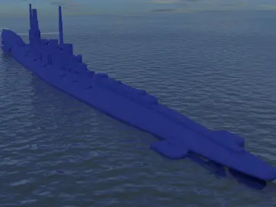 HMS K-class submarine 1913 3D print model