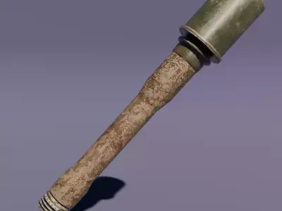 M24 World War 2 German Grenade Low Poly Game Ready Asset Low-poly 3D model