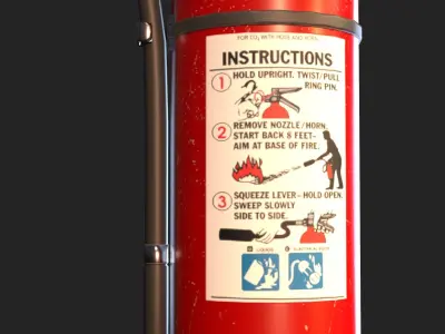 Fire Extinguisher Realistic Low-poly 3D model