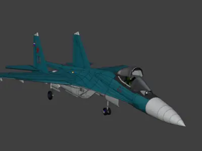 Su-27 Flanker Low-poly 3D model
