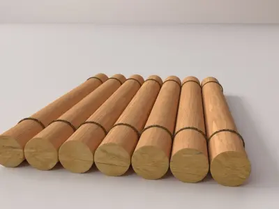 Wooden Raft 3D model