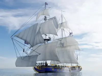 HMS Bounty Low-poly 3D model