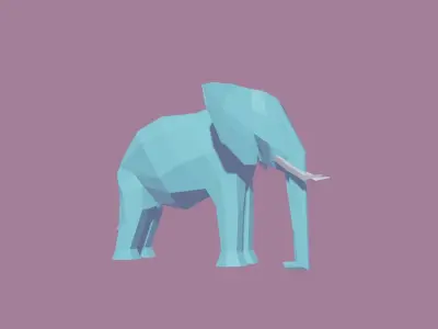 elephant Low-poly 3D model purchase